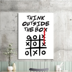 Tablou Motivational - Think Outside The Box (Tic Tac Toe) - Img 2