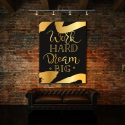 Tablou Motivational - Work Hard (Gold) - Img 2