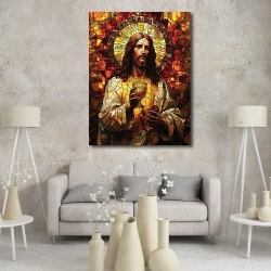 Tablou Religios - Taina Impartasaniei (vitraliu), 50x70 cm - OFERTA - Img 3