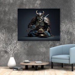 Tablou Skeleton samurai eating