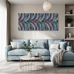 Tablou Vegetatie - Pattern cu frunze exotice pastel (035)