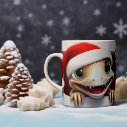 Cana De Craciun - Cute Baby Dino on White