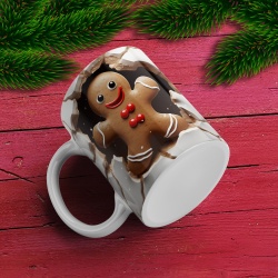 Cana De Craciun - Funny Gingerbread Man breaking the Cake