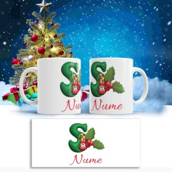 Cana De Craciun - Litere cu gnomi S (nume personalizat)