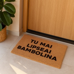Covor de intrare personalizat - 60x40cm - Tu mai lipseai bambolina