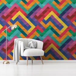 Fototapet Abstract - Curcubeu din romburi (Geometric 016) - Img 4
