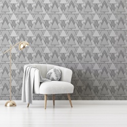 Fototapet Abstract - Pattern din triunghiuri gri (Geometric 086) - Img 1