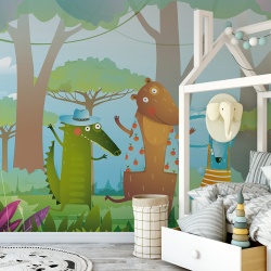 Fototapet Copii - Happy forest creatures (Painel079) - Img 2
