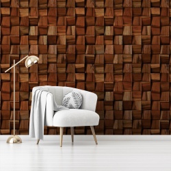 Fototapet Imitatie Lemn - Patratele texturate 3D (Wood 055) - Img 4