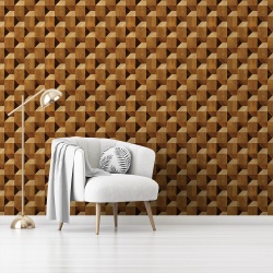 Fototapet Imitatie Lemn - Pattern cu patratele 3D (Wood 037) - Img 4
