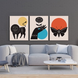 Set 3 Tablouri Canvas - Tribal minimal trio - Img 2