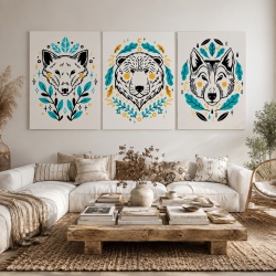Set 3 Tablouri deco animale salbatice