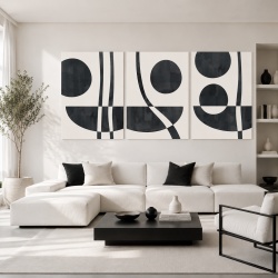 Set 3 Tablouri Monochrome modern art