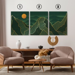 Set Tablouri Canvas - Abstract Dots Golden Landscape - Img 5