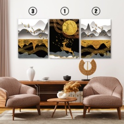 Set Tablouri Canvas - Golden Abstract Autumn - Img 4