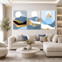Set Tablouri Canvas - Golden Abstract Winter