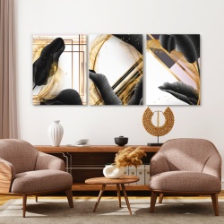 Set Tablouri Canvas - Tropical Black And Gold - Img 2