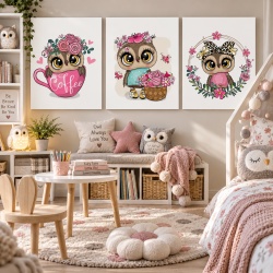 Set Tablouri Copii - Bufnite