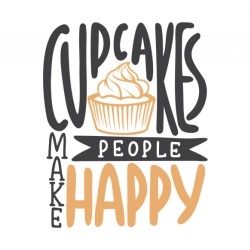 Sticker Bucatarie - Cupcakes make people happy - Img 2