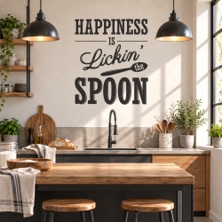 Sticker Bucatarie - Happiness is licking the spoon