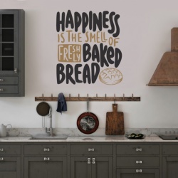 Sticker Bucatarie - Happiness is the smell of bread