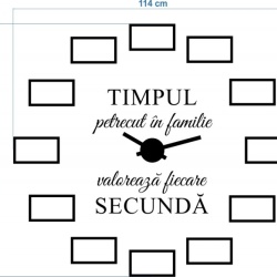 Sticker ceas Decorativ Cu Poze - Timpul Valoreaza Fiecare Secunda - Img 3