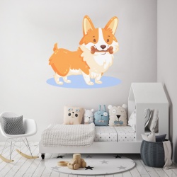 Sticker Copii - Corgi cu os - Img 4