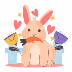 Sticker Copii - Cute bunny with carrots - Img 2
