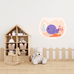 Sticker Copii - Cute fish in a bowl - Img 3