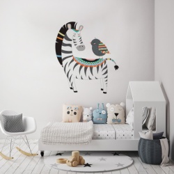 Sticker Copii Zebra and the bird - Img 1