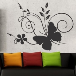 Sticker De Perete Fluture Pe Flori - Img 2