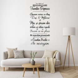 Sticker De Perete Regulile Casei Familiei