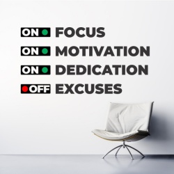 Sticker Focus Motivation Dedication Excuses - Img 2