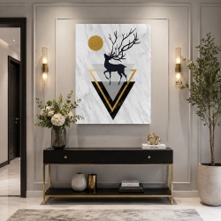 Tablou Canvas Deer And Abstract Shapes