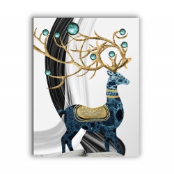 Tablou Canvas Deer With Golden Horns - Img 4