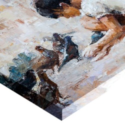 Tablou Canvas Efect Pictura - Fetita Cu Porumbei - Img 3