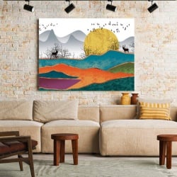 Tablou Canvas Golden Dawn Over The Hills - Img 2