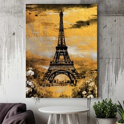 Tablou Canvas - Golden Eiffel Tower