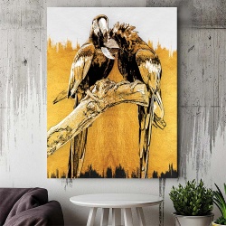 Tablou Canvas - Golden parrots - Img 3