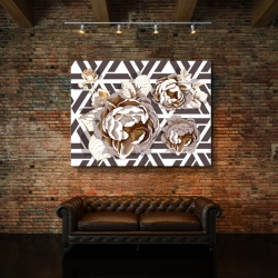 Tablou Canvas Golden Roses Mosaic - Img 4