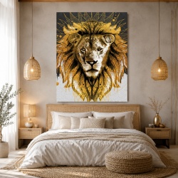 Tablou Canvas - Golden Tribal Lioness