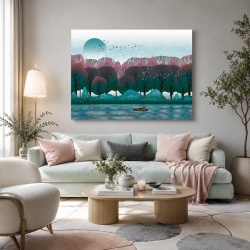 Tablou Canvas Green And Violet Forest