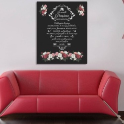 Tablou Canvas In Acesta Pensiune Floral Negru - Img 3