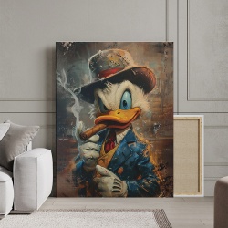Tablou Canvas Inspirațional - Realistic Smoking Scrooge - Img 2