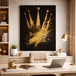 Tablou Canvas Inspirațional - Splashing Golden Crown