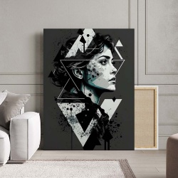 Tablou Canvas Modern Abstract - 3D Portrait in black - Img 3