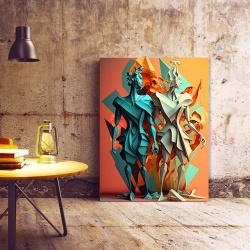 Tablou Canvas Modern Abstract - 3D Quilling couple - Img 2