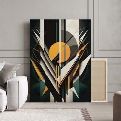 Tablou Canvas Modern Abstract - 3D Sun above a field of spikes
