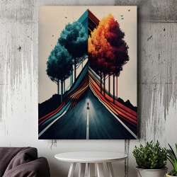 Tablou Canvas Modern Abstract - Abstract pathway to a surreal landscape - Img 3