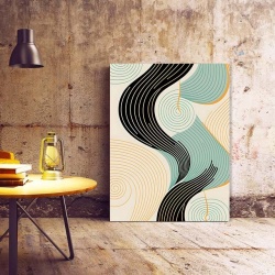 Tablou Canvas Modern Abstract - Contrasting spirals - Img 3